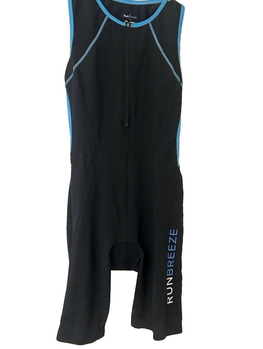 RunBreeze Triathlon Suit XL Black Blue Sleeveless Cycling Running Padded